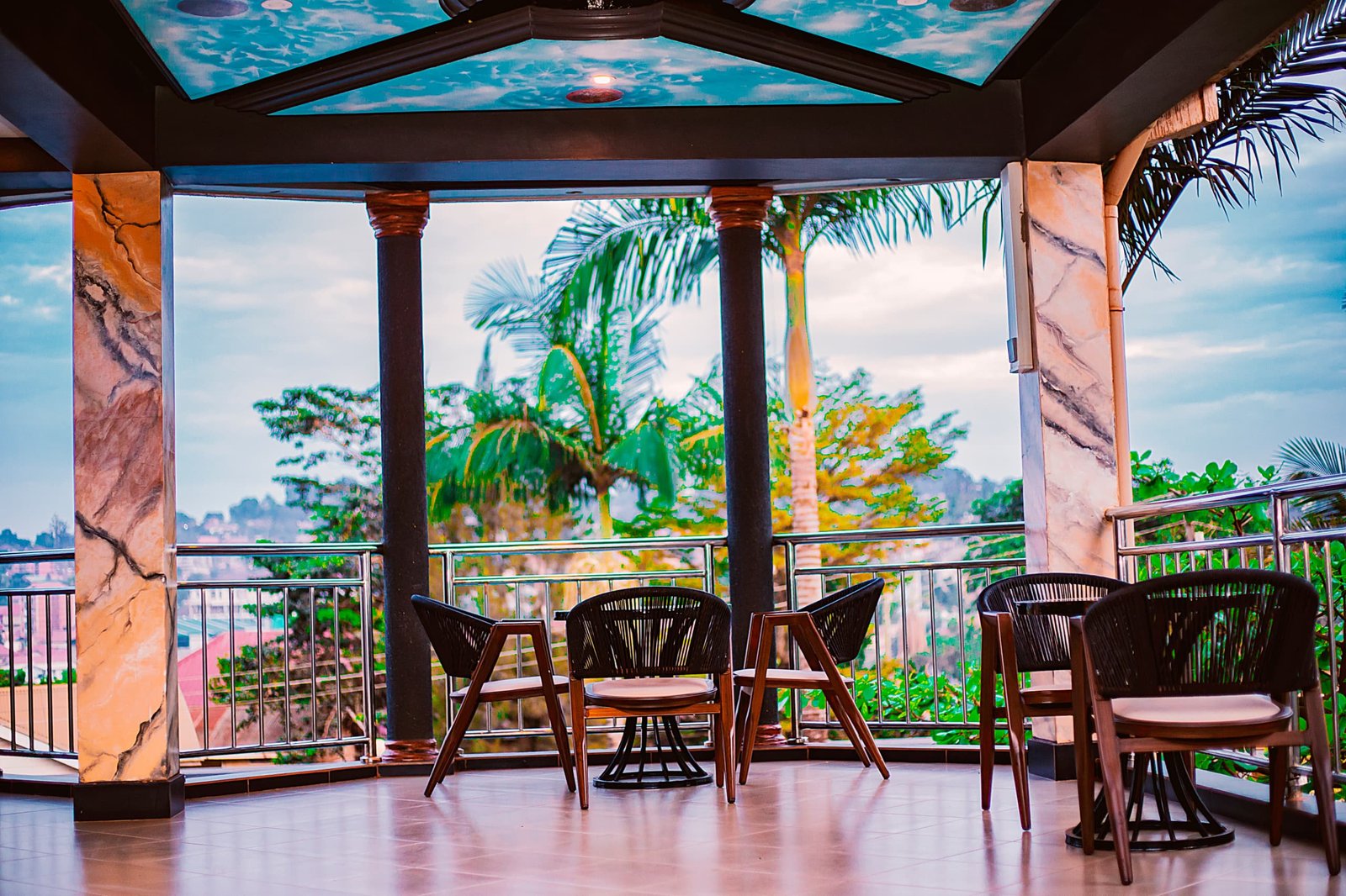 Open-air terrace at Lavanda Hotel